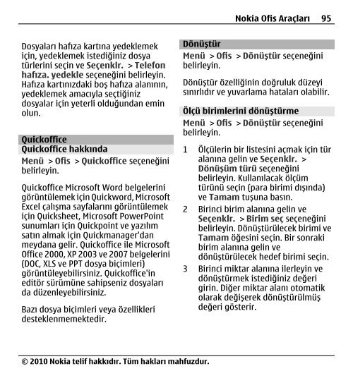 Nokia E5–00 Kullanım Kılavuzu - Turkcell