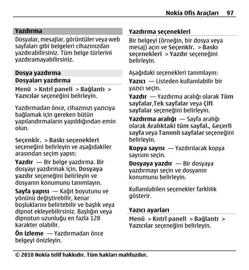 Nokia E5–00 Kullanım Kılavuzu - Turkcell