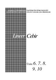 Cebir Lineer - Anadolu Üniversitesi