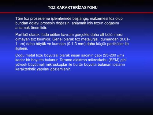 TOZ KARAKTERİZASYONU