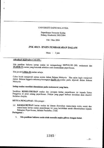 JNK 4OI/3-ENJIN PEMBAKARAN DALAM - ePrints@USM