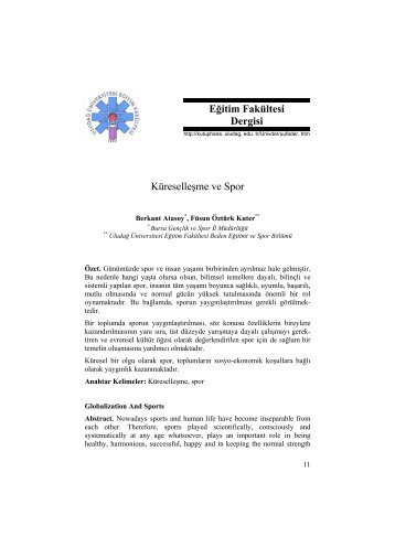 Küreselleşme ve Spor Eğitim Fakültesi Dergisi - Uludağ Üniversitesi