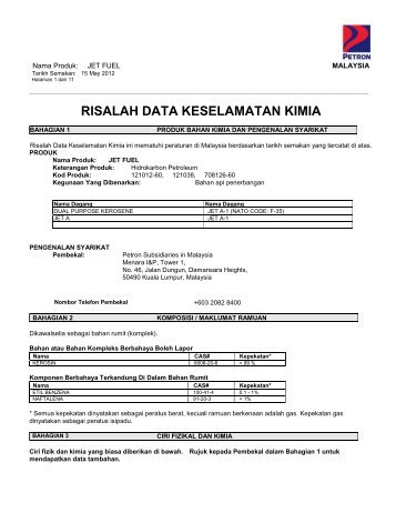 risalah data keselamatan kimia - Petron Malaysia