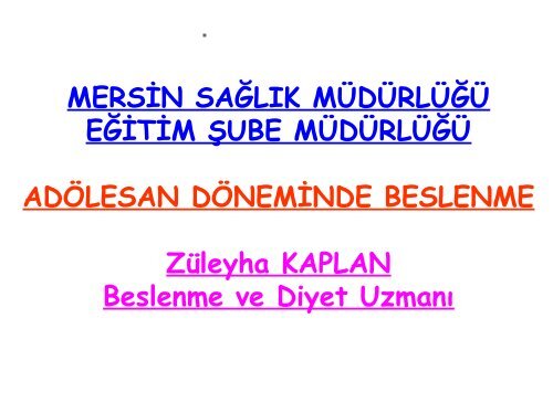 Gencler Saglikli Yasam Elinizde - Mersin Sağlık Müdürlüğü