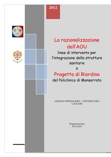 La razionalizzazione dell'AOU Progetto di Riordino - AouCagliari