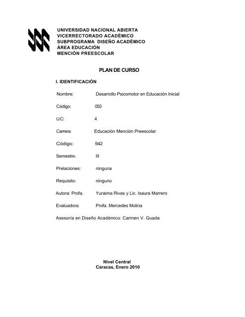 Plan de curso 053 - CiberEsquina - Universidad Nacional Abierta