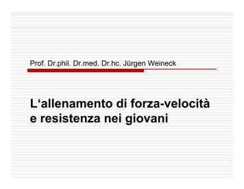 L'allenamento di forza-velocità e resistenza nei giovani