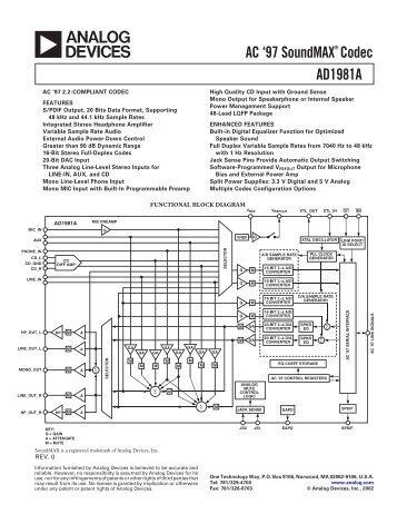 AD1981A Audio Codec - Inst.eecs.berkeley.edu