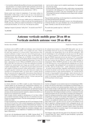 Verticale mobiele antenne voor 20 en 40 m - UBA