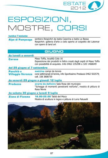 ESPOSIZIONI, MOSTRE, CORSI - Val di Fiemme