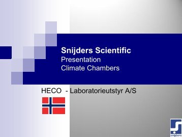 Snijders Scientific - HECO - Laboratorieutstyr AS