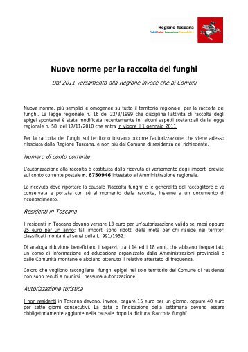 Nuove norme per la raccolta dei funghi - Comune di Torrita di Siena