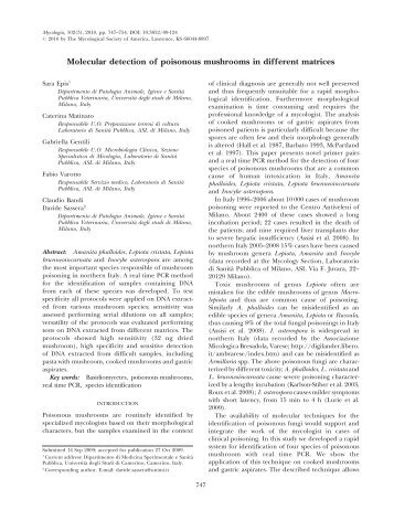 Molecular detection of poisonous mushrooms in ... - Mycologia