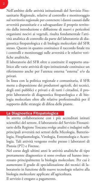 Diagnostica fitopatologica - Regione Toscana