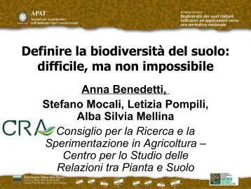 Definire la biodiversità del suolo: difficile, ma non impossibile - Ispra