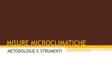 MISURE MICROCLIMATICHE - CIRIAF