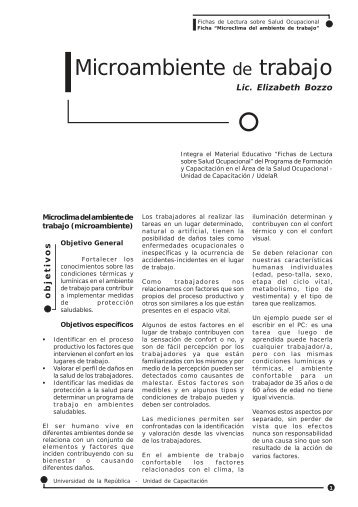 Microclima del ambiente de trabajo - Unidad de Capacitación ...