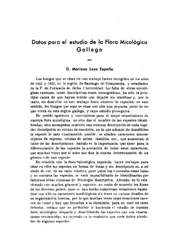 Datos para el estudio de la Flora Micológico Gallega por D. Mariano ...
