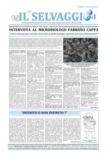 INTERVISTA AL MICROBIOLOGO FABRIZIO CAPPA “L'idea è nata ...