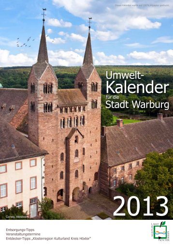 Abfallkalender Hansestadt Warburg 2013; Stand 30-11-12 - Ossendorf