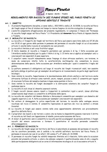 Regolamento .pdf - Parco Pineta