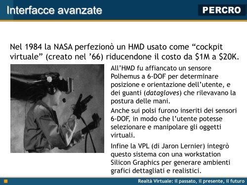 Realtà Virtuale - Percro - Scuola Superiore Sant'Anna