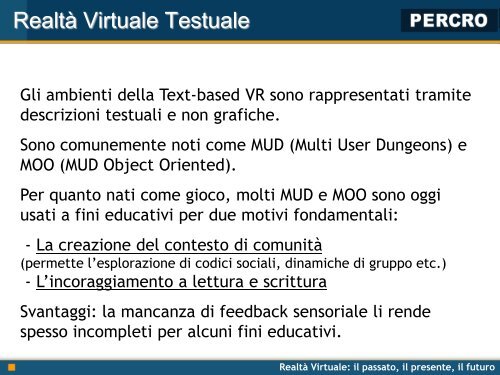 Realtà Virtuale - Percro - Scuola Superiore Sant'Anna