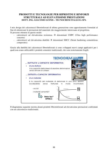 prodotti e tecnologie per ripristini e rinforzi strutturali ad elevatissime ...