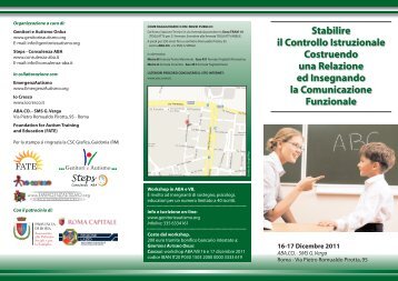 Scarica la brochure del workshop in PDF - Steps Consulenza Aba