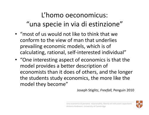 Una economia di persone relazionalità, libertà ed istituzioni ... - Aiccon