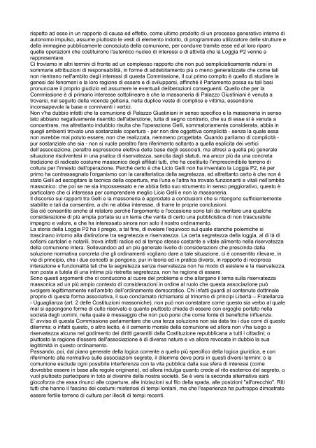 Relazione Anselmi - La Privata Repubblica