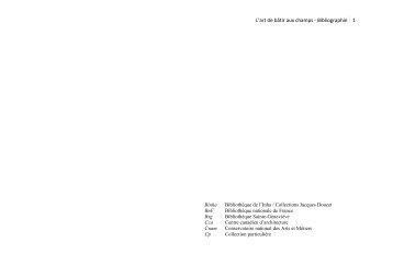 Bibliographie - Institut National d'Histoire de l'Art