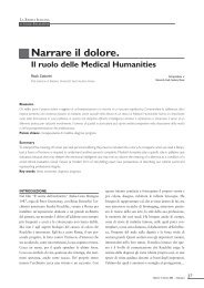 Narrare il dolore. Ruolo delle Medical Humanitas