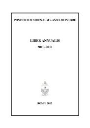Liber Annualis 2010-2011 - Pontificio Ateneo S. Anselmo
