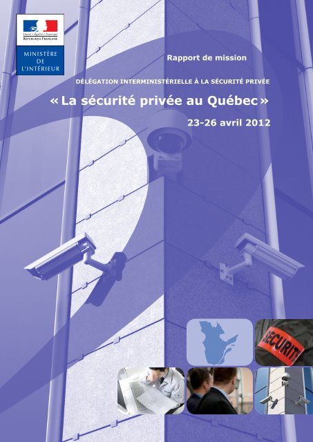 la sécurité privée au Quebec - Ministère de l'Intérieur
