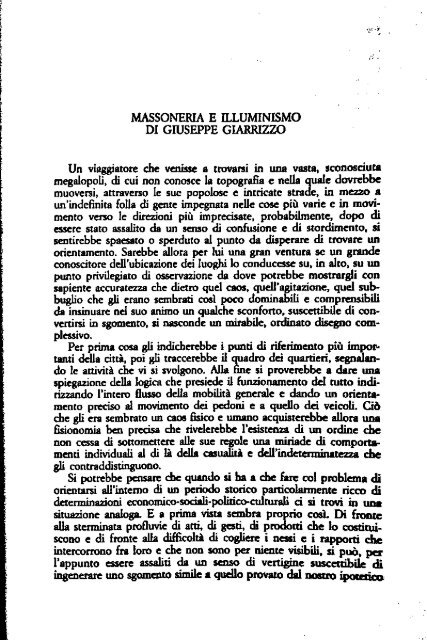 MASSONERIA E ILLUMINISMO DI GIUSEPPE GIARRIZZO Un ...