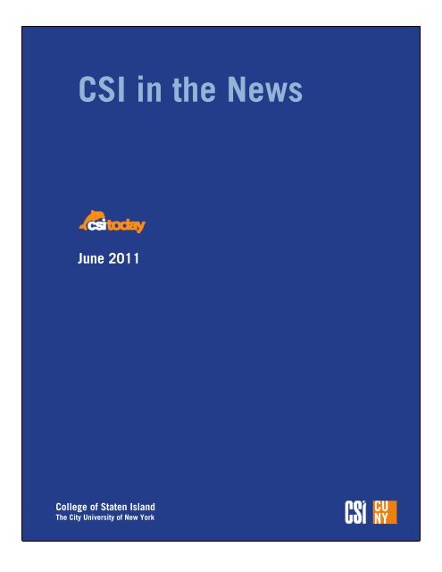 CSI in the News June 2011 - CSI Today