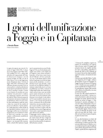 I giorni dell'unificazione a Foggia e in - Università degli Studi di Foggia