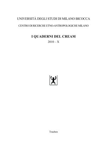 I quaderni del CREAM , 2010, X - roberto malighetti