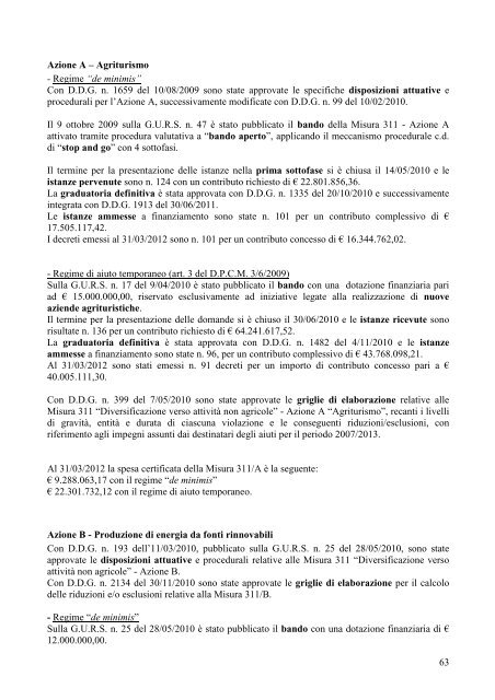 Relazione Stato di Attuazione PSR Sicilia 2007-2013