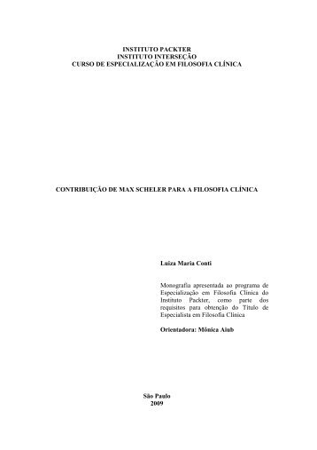 MONOGRAFIA INICIO 08/ 07/08 - Filosofia Clínica