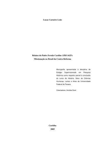 Relatos do Padre Fernão Cardim - Departamento de História ...