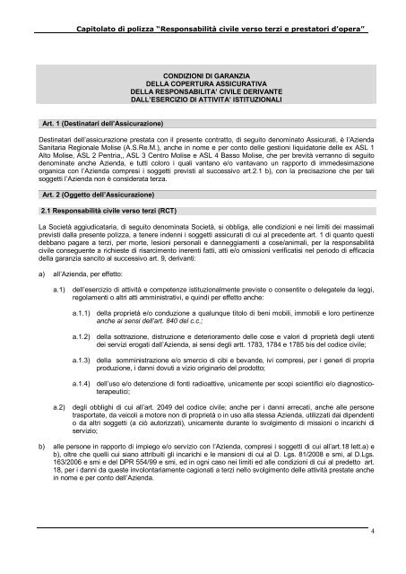 gara per l'aggiudicazione dei contratti e servizi assicurativi - Fare