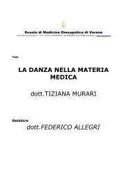 La danza nella materia medica - Omeopatia