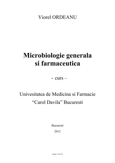 downloada aici - Facultatea de Farmacie Bucureşti