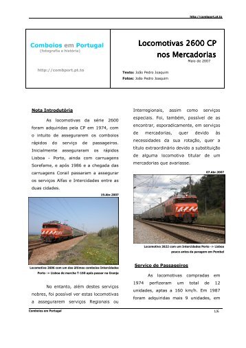 Locomotivas 2600 CP nos Mercadorias - Comboios em Portugal