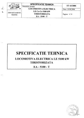 specificatii tehnice le 5100 ed (cfr marfa) - Portal RO-TRANS