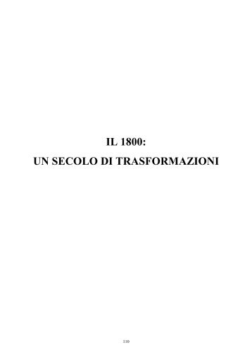 IL 1800: UN SECOLO DI TRASFORMAZIONI - Centro COME