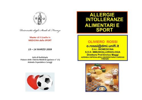 allergie intolleranze alimentari e sport - Medicina e Chirurgia