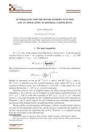An inequality for the binary entropy function and an ... - Ele-Math